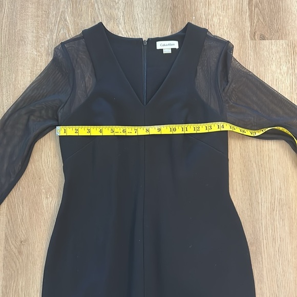 Calvin Klein black illusion long sleeve dress size 4 - Picture 6 of 11